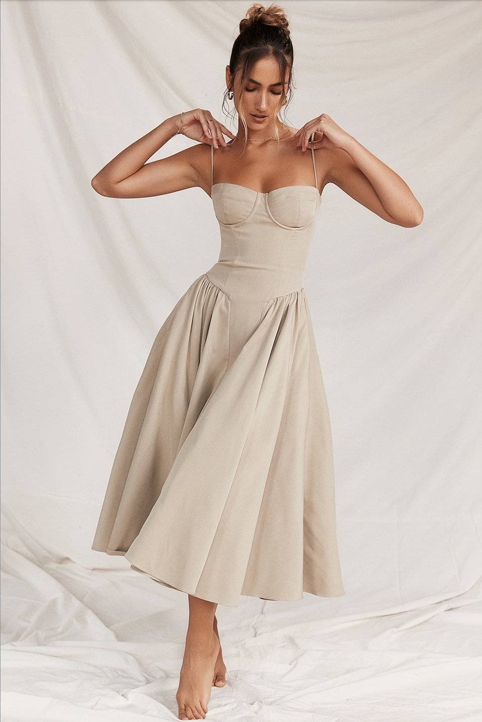 Michaela | Ärmelloses Midikleid