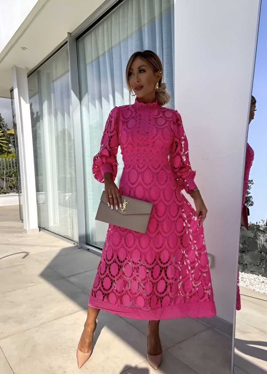 Lilian Flattering Lace Maxi Dress for Special Occasions