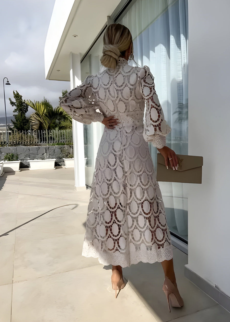 Lilian Flattering Lace Maxi Dress for Special Occasions