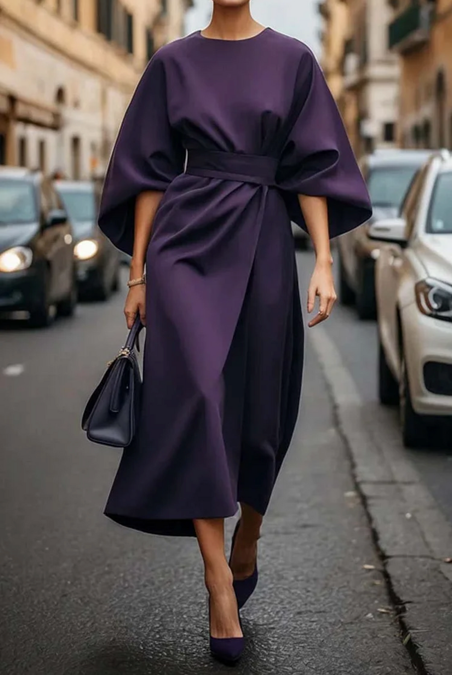 Sonia Balloon Sleeve Belted Dress
