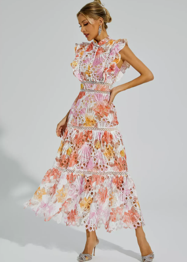 Melody – Ärmelloses Maxikleid mit Aussparungen