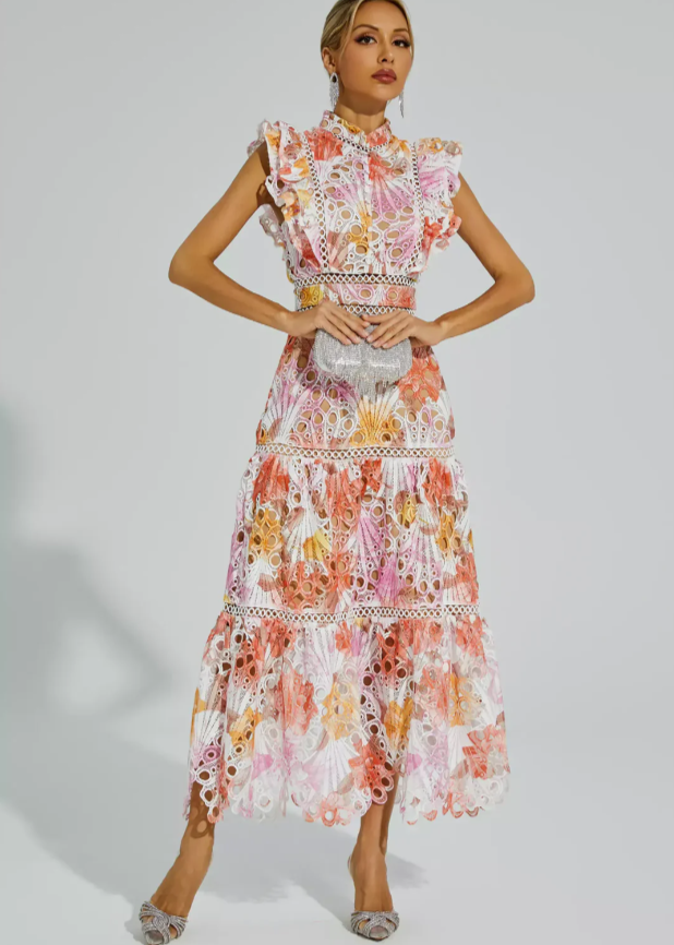 Melody – Ärmelloses Maxikleid mit Aussparungen