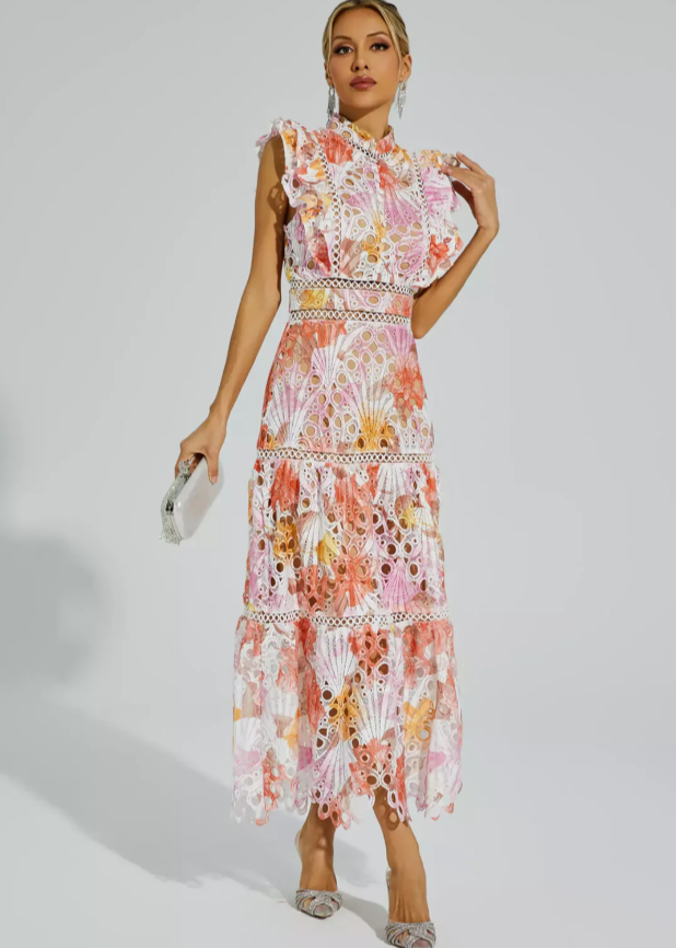 Melody – Ärmelloses Maxikleid mit Aussparungen