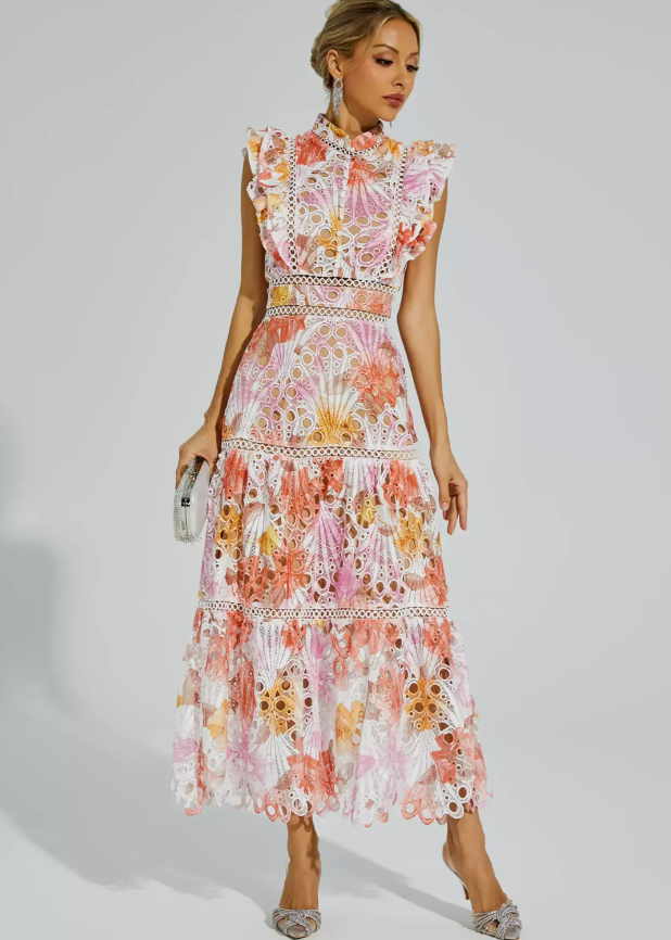 Melody – Ärmelloses Maxikleid mit Aussparungen