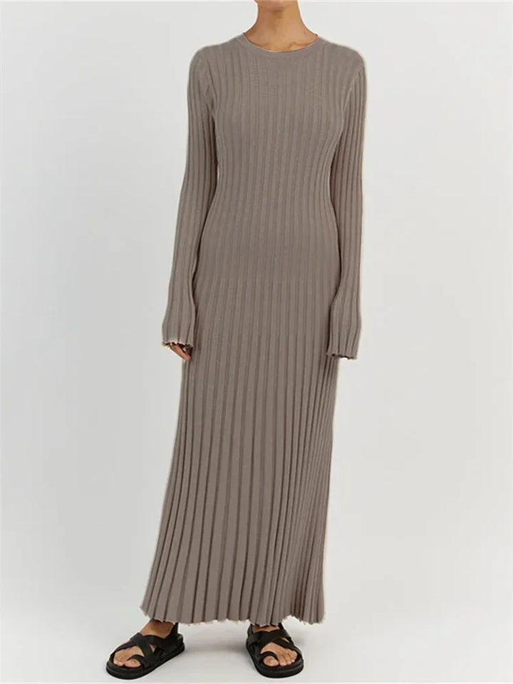 Luna | Strick Maxikleid mit Schnürung