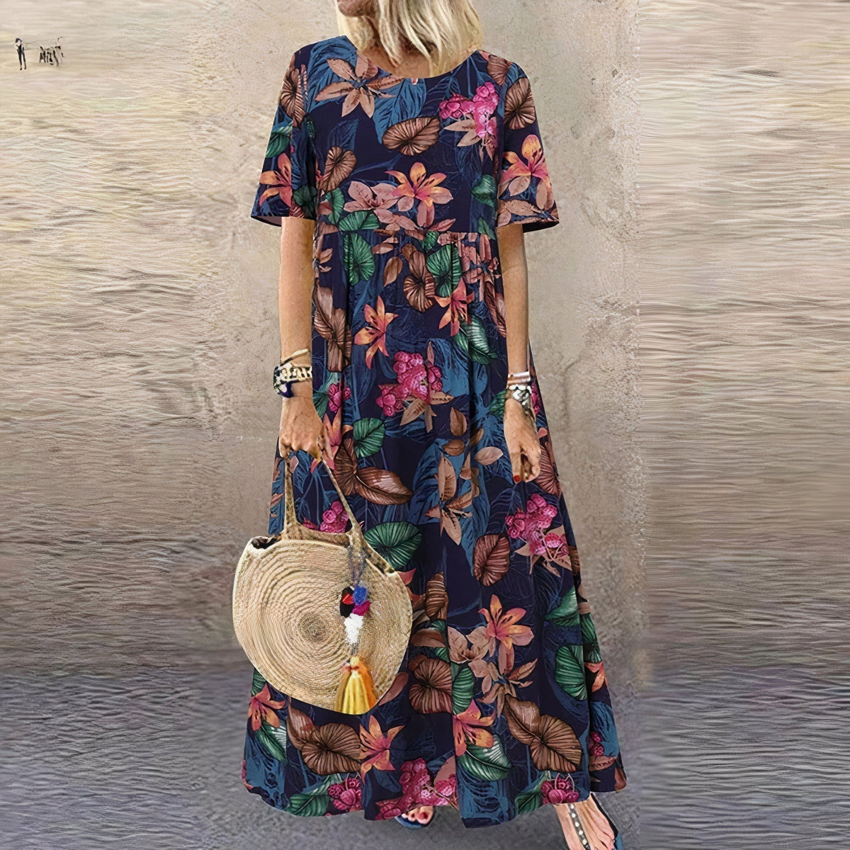 Lotte – Lebhaftes Maxikleid mit Blumenmuster