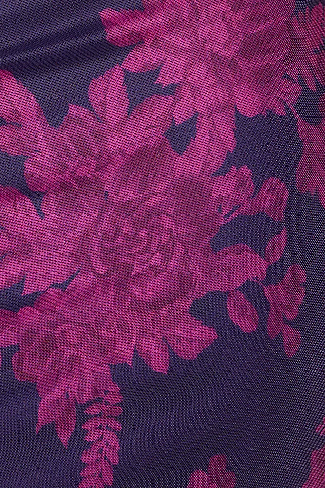 Zora | Maxikleid mit Raffung und Schlitz im Blumen-Design