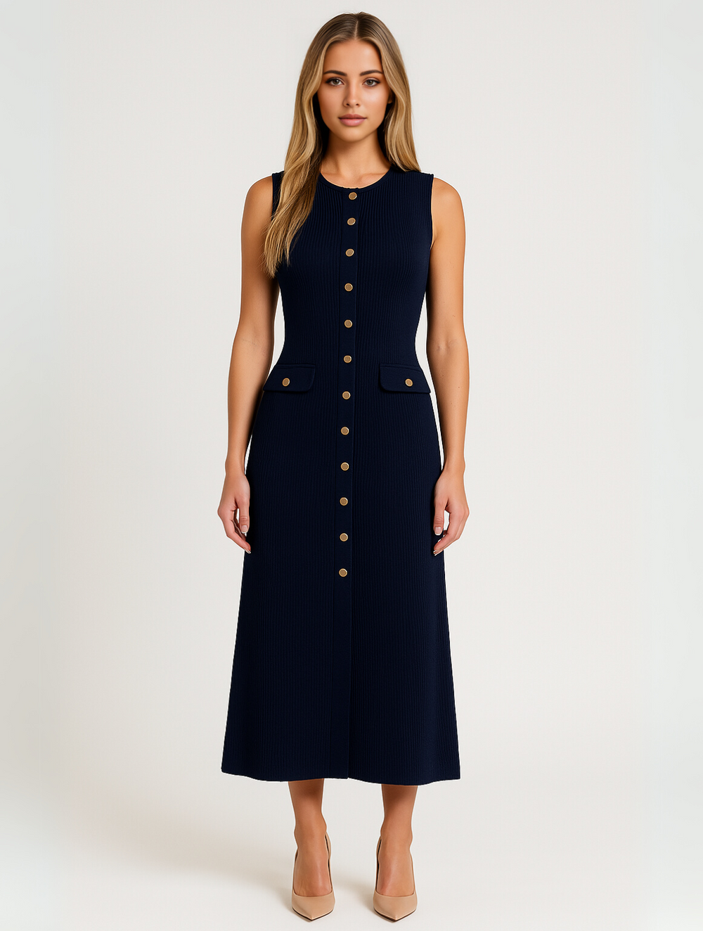Lily | Strukturierter klassischer Midikleid