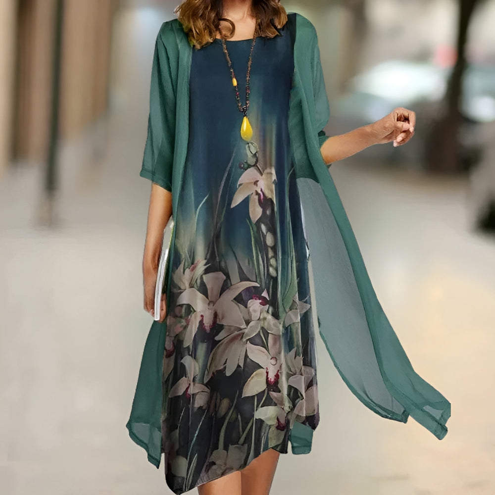 Nova | Elegantes Kleid & Cardigan Set