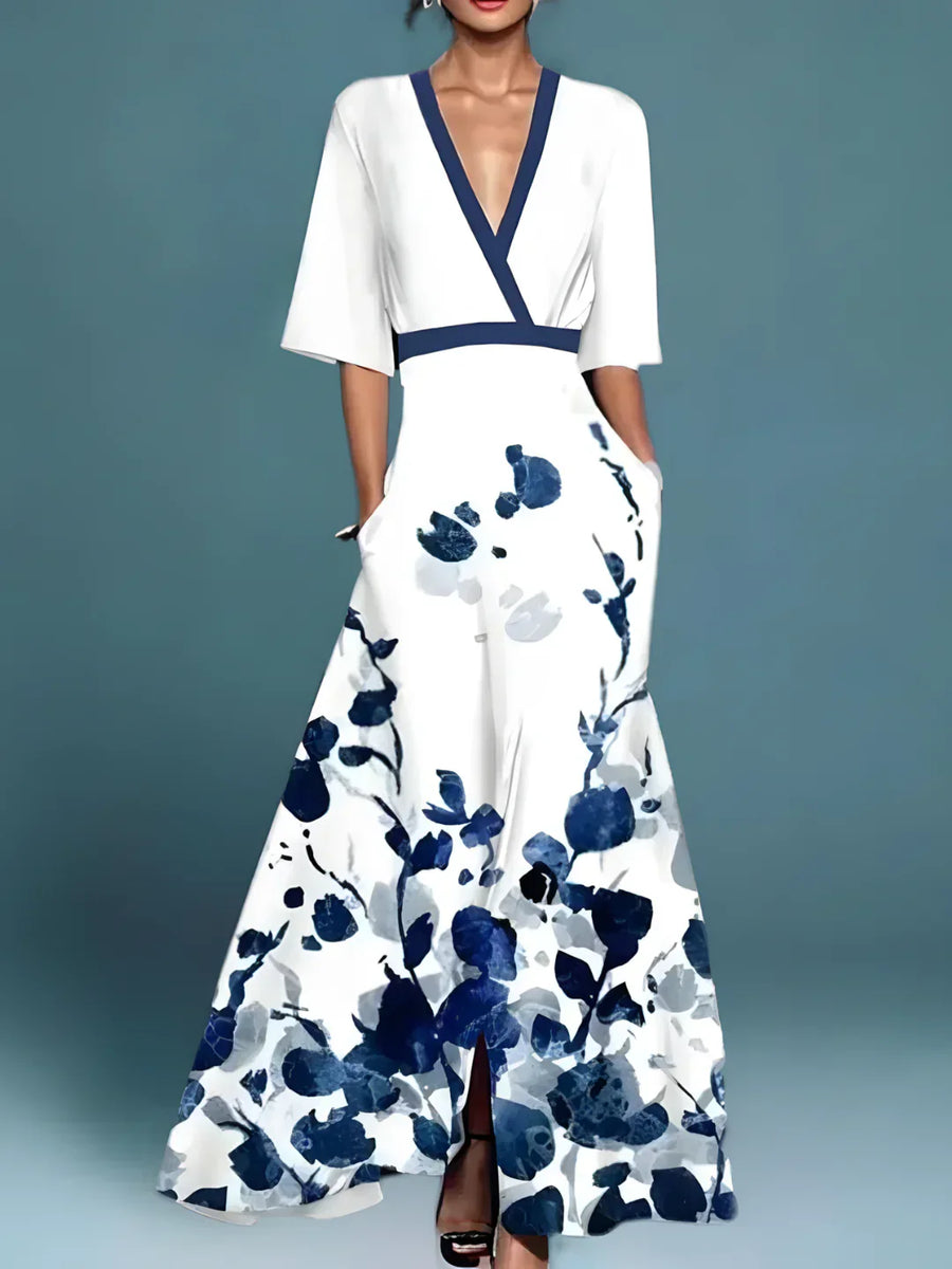 Laure Elegant Wrapdress With Floral Print