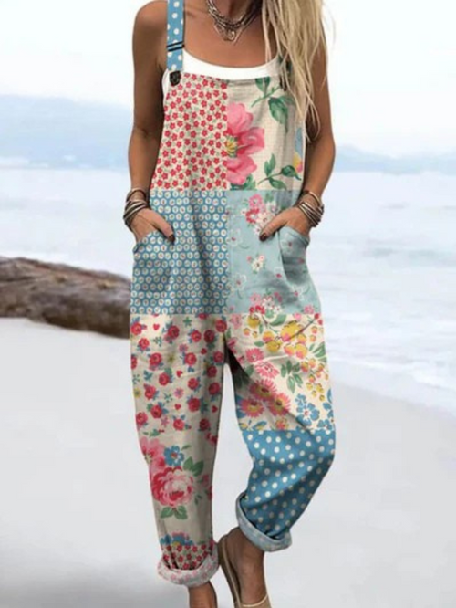 Jane Vintage Floral Cotton Jumpsuit