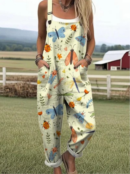 Victoria Vintage Floral Cotton Jumpsuit