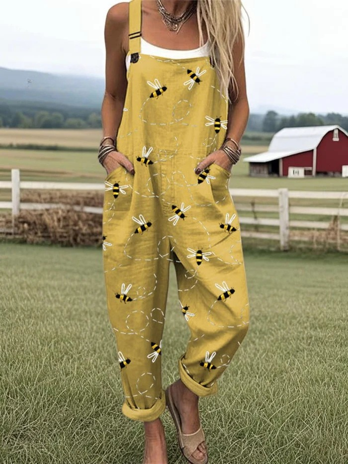 Zerva Vintage Floral Cotton Jumpsuit
