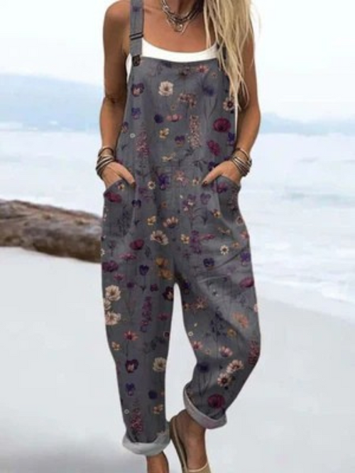 Kelly Vintage Floral Cotton Jumpsuit