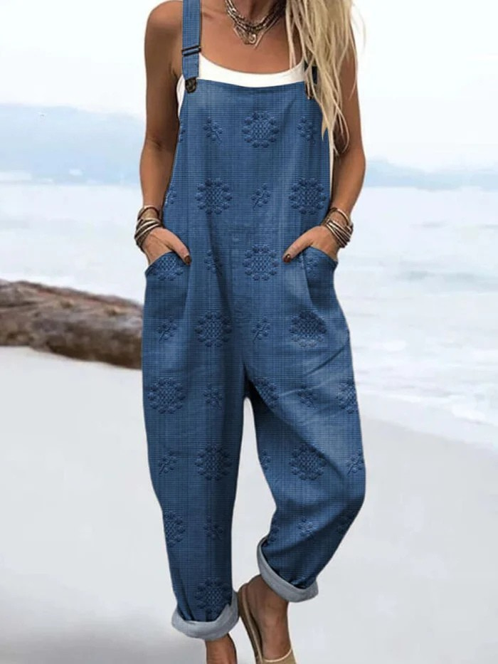 Petra Vintage Floral Cotton Jumpsuit