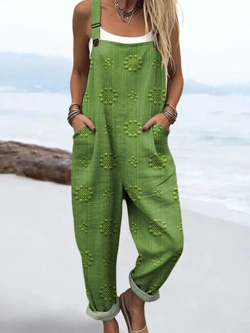 Petra Vintage Floral Cotton Jumpsuit