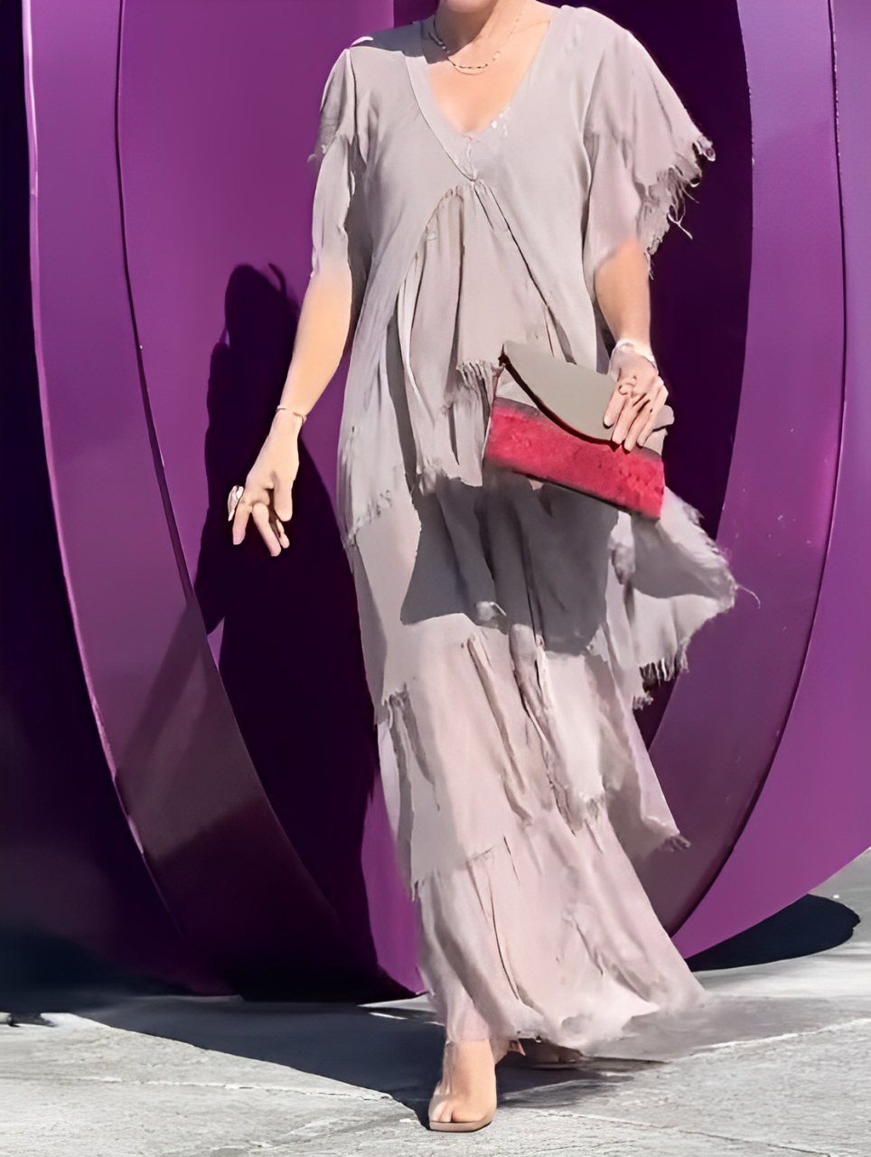 Summer | Elegant V-Neck Maxi Dress | Graceful & Effortless