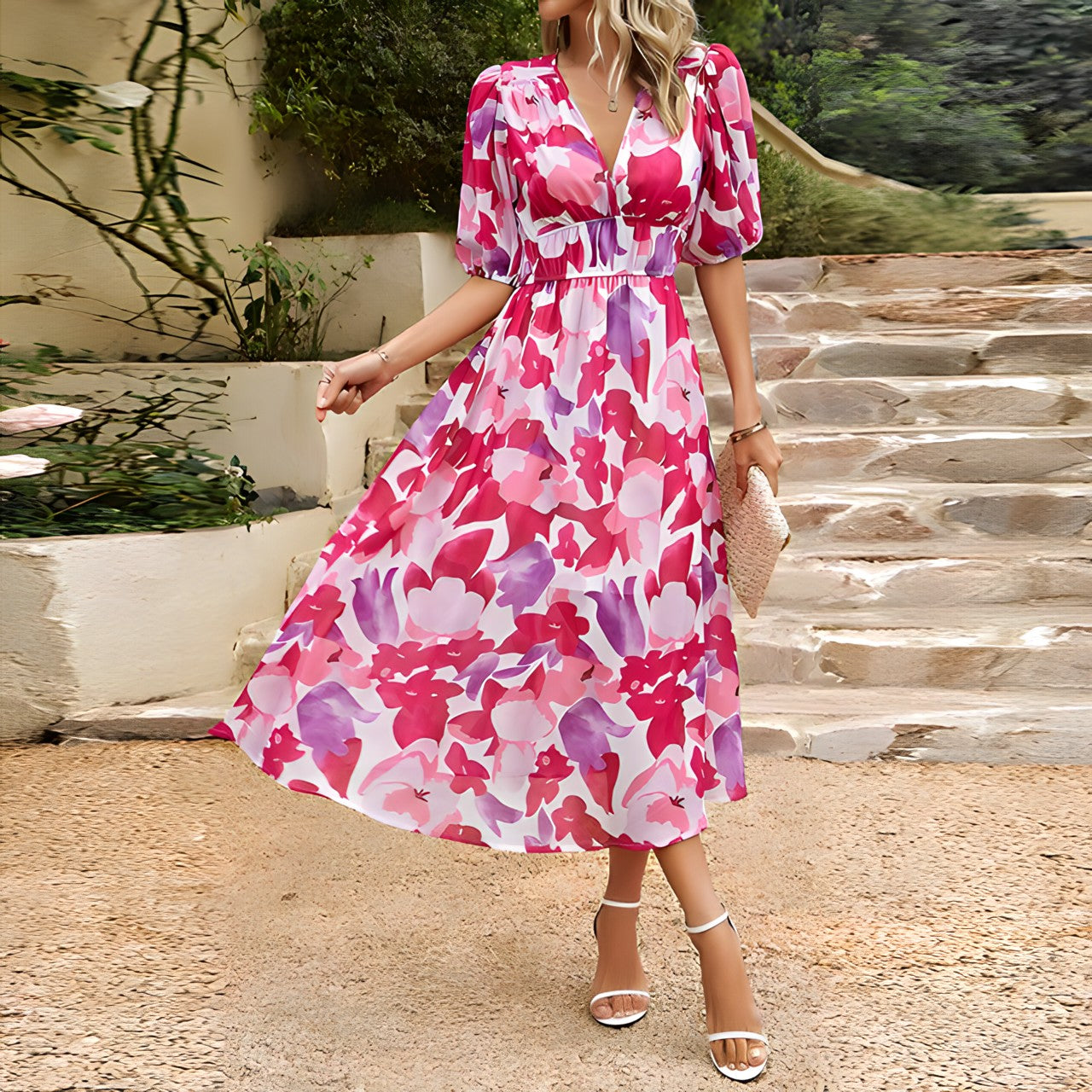 Sorina™ | Kleid mit Gartenmuster