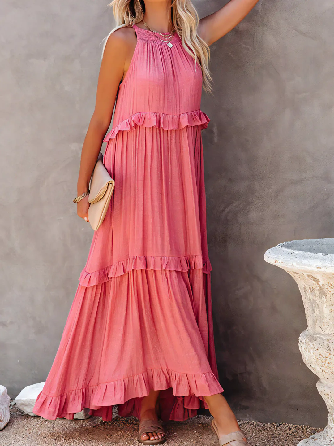 Vesa™ | Fließendes Kleid mit Rüschen