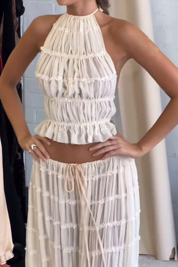 Langer Rock mit Kordelzug und Vintage-Falten – Vielseitigkeit und nostalgischer Charme