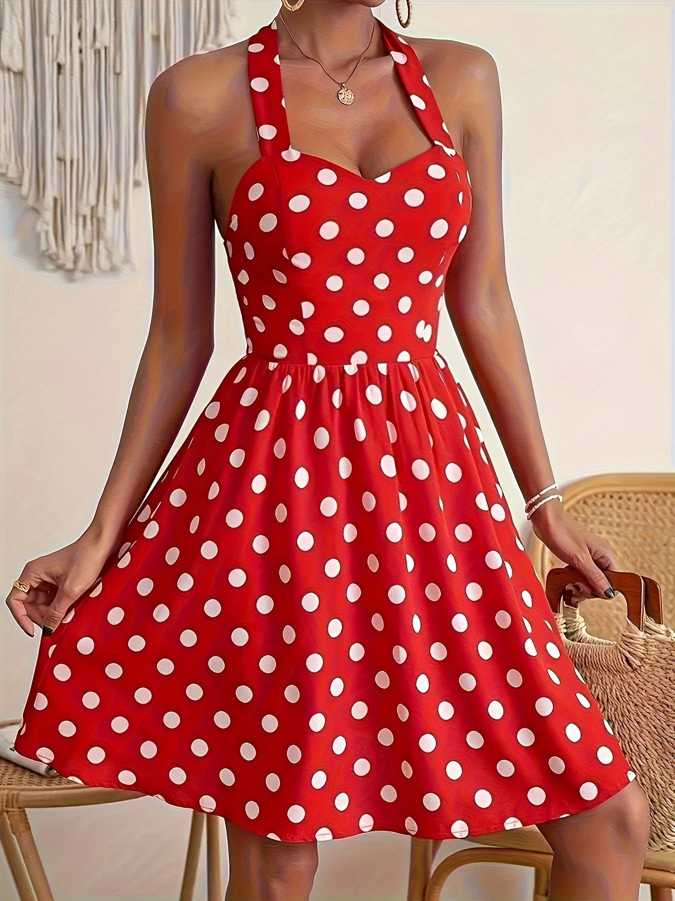 Dotty Daze Halter-Kleid