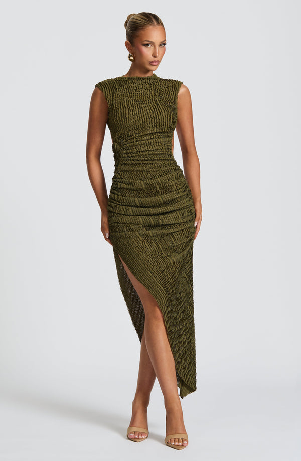 Soraya™ | Asymmetrisches Midikleid mit Struktur
