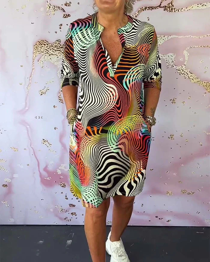 Sanne | Kleid mit buntem Muster