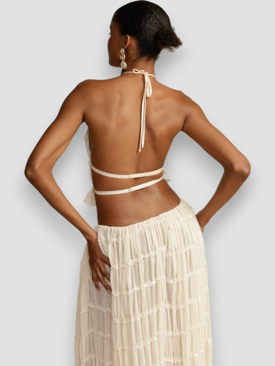 Micaela Ruffle Pleated Set