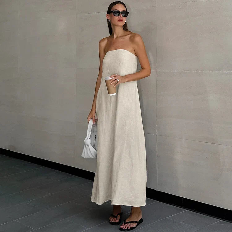 Eden – Stilvolles schulterfreies gestuftes Kleid