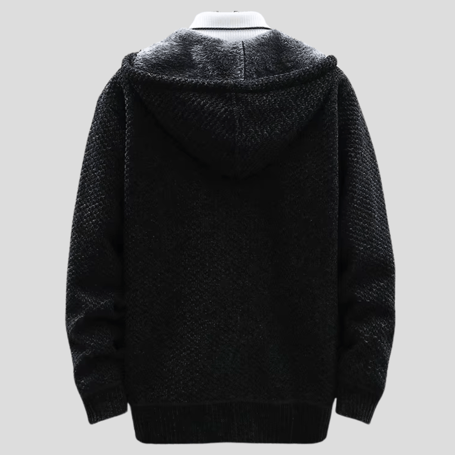 Alaric Heritage Knit Full-Zip Everyday Hooded Sweater