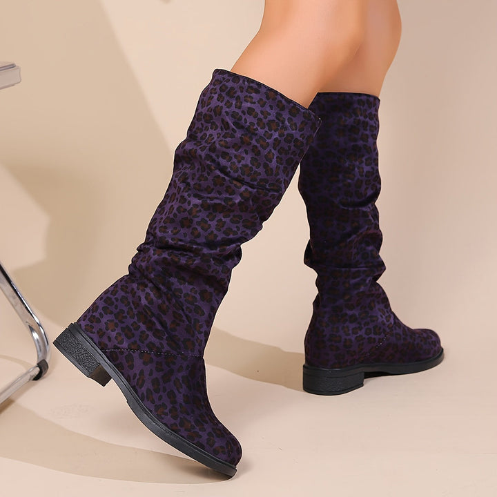 Aria | Stiefel mit Leopardenmuster in Wadenhöhe