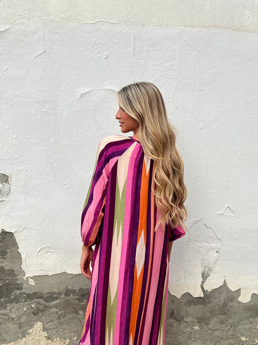 Lunara | Pinkes Mykonos Kleid