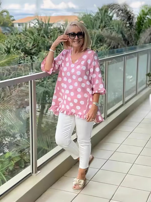 Bella™ | Weiches Polka Dot Tunika-Shirt