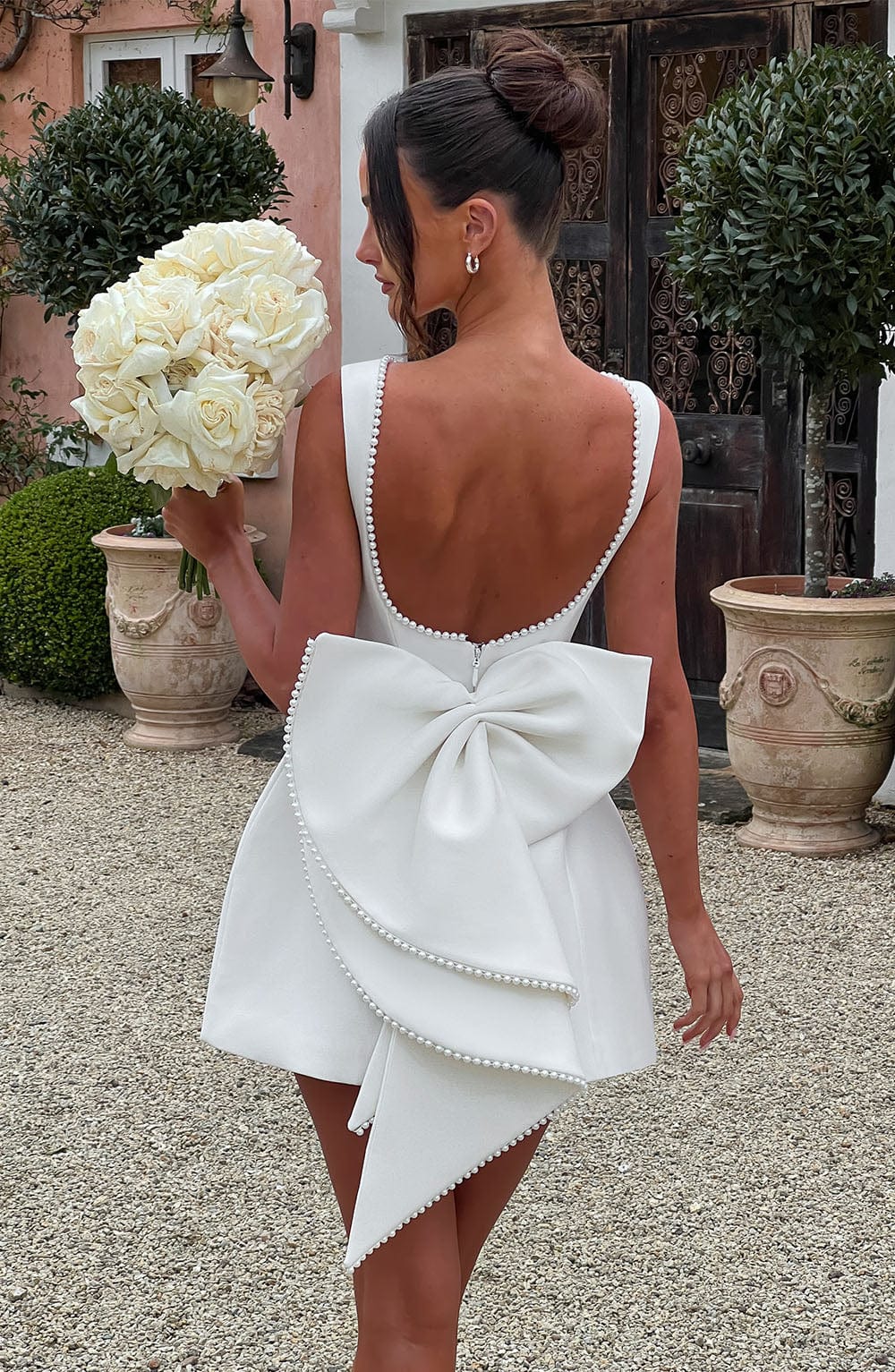 Elle™ | Mini-Kleid mit Perlen und Schleife