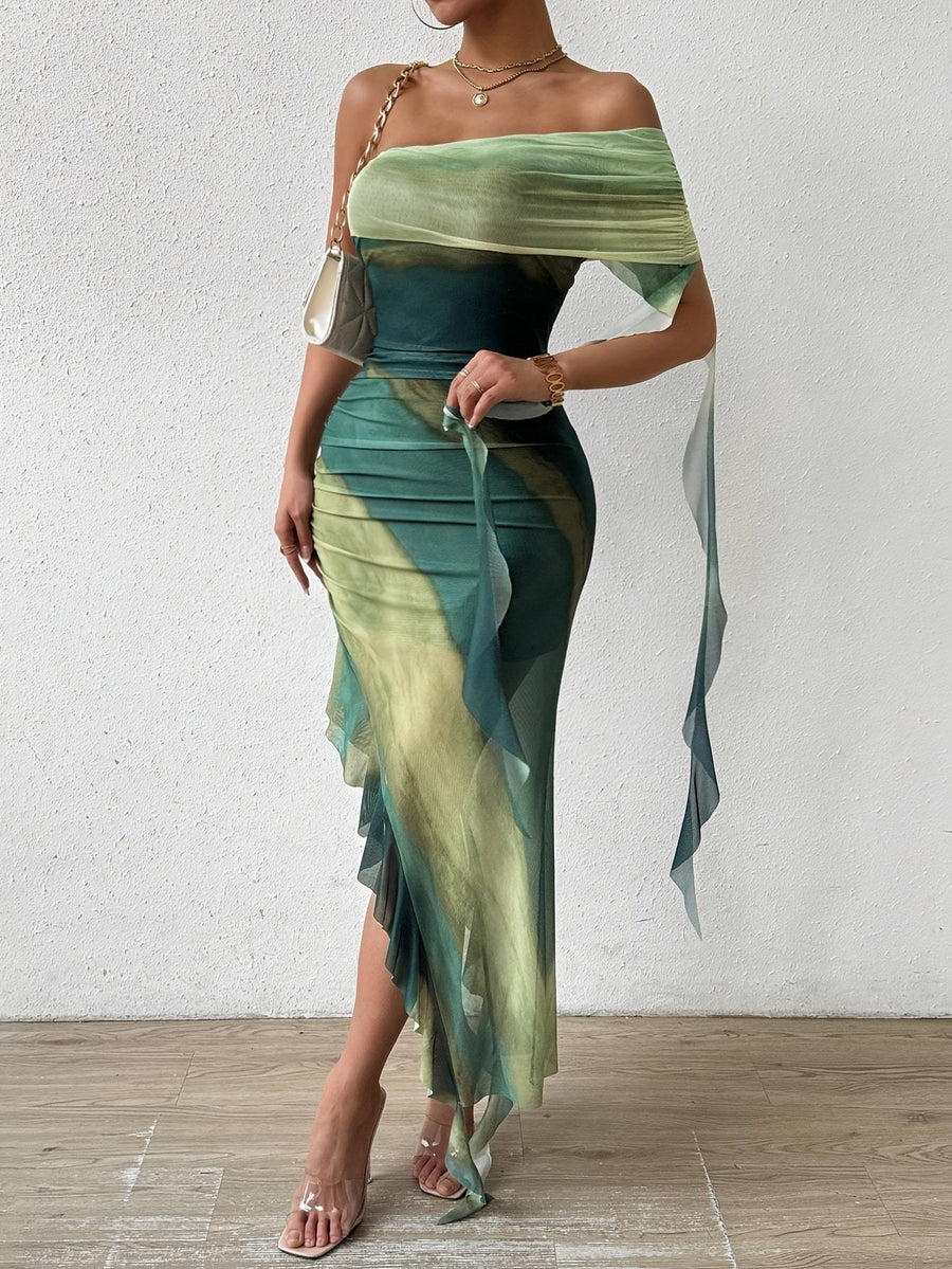 Sophia Off-Shoulder Asymmetrical Dress
