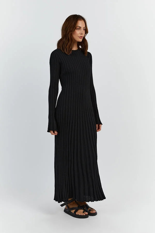 Elodie | Pulloverkleid mit Rundhalsausschnitt und Midi-Länge