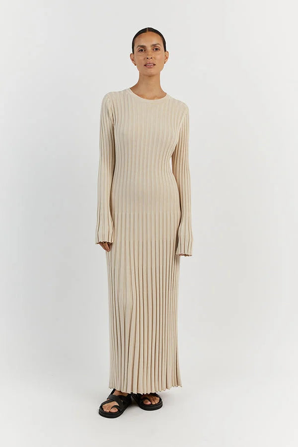 Elodie | Pulloverkleid mit Rundhalsausschnitt und Midi-Länge