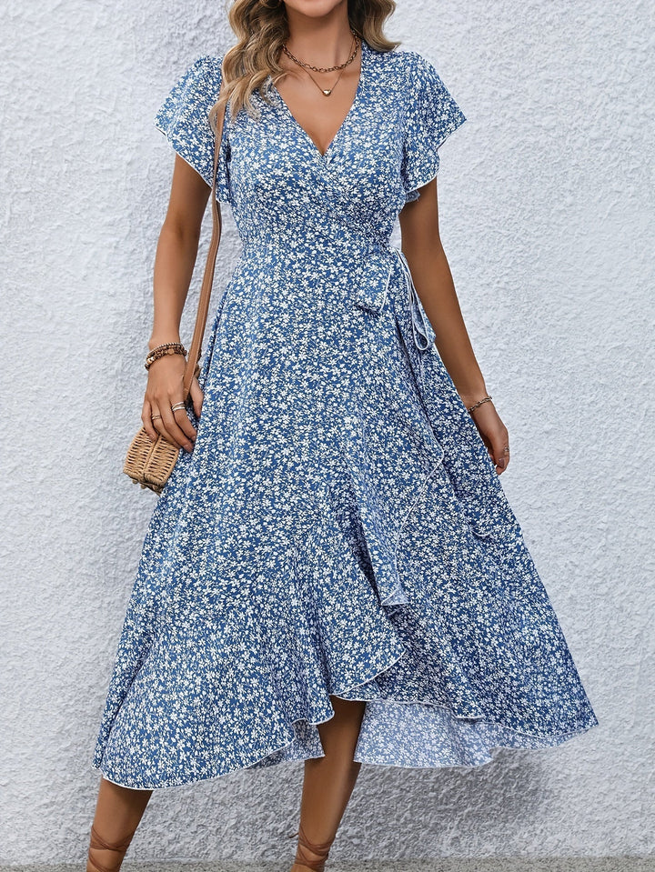 Indie | Kleid mit kleinem Blumenmuster und Schnürung