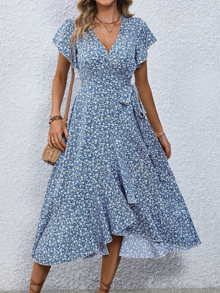 Indie Floral Dress With Lacing