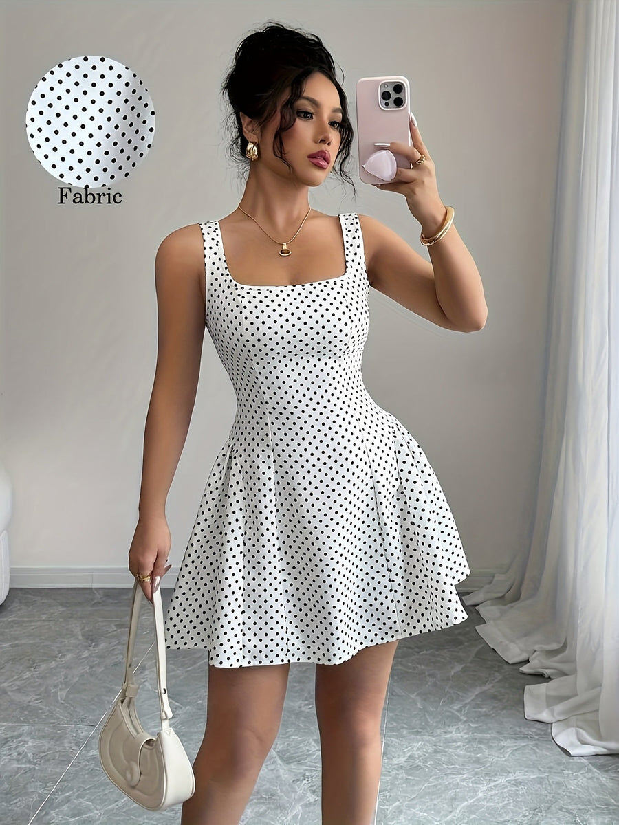 Paulette Polka Dot Midi Dress