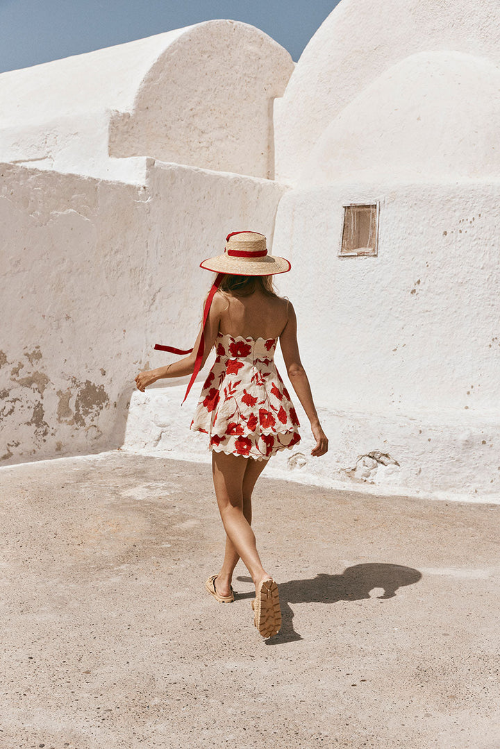 Rosella – Zweiteiliges Set mit Blumenmuster, Rüschentop und Shorts mit elastischer Taille und welligem Saum