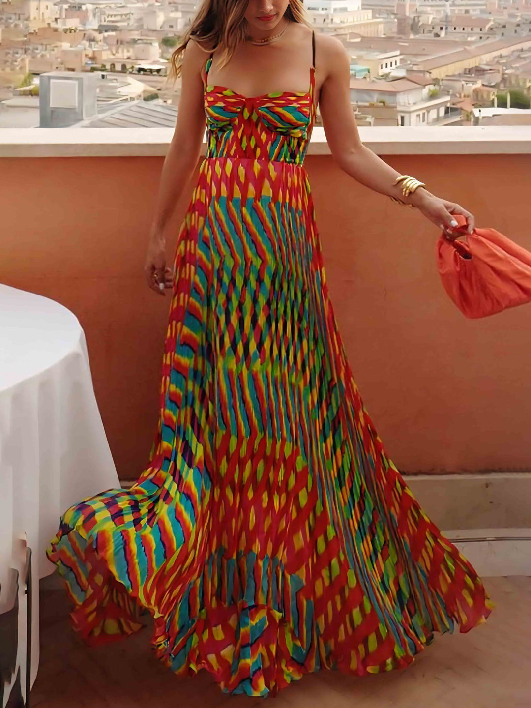 Elegantes personalisiertes bedrucktes A-Linien Maxikleid