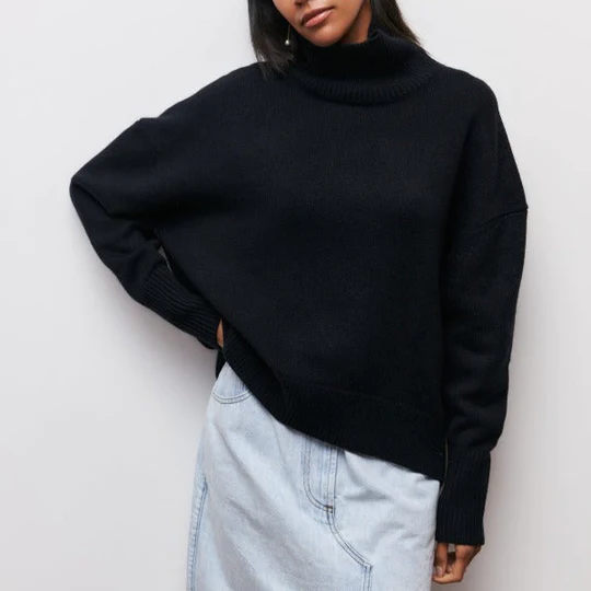 Amélie – Oversize Baumwolljersey mit Rollkragen