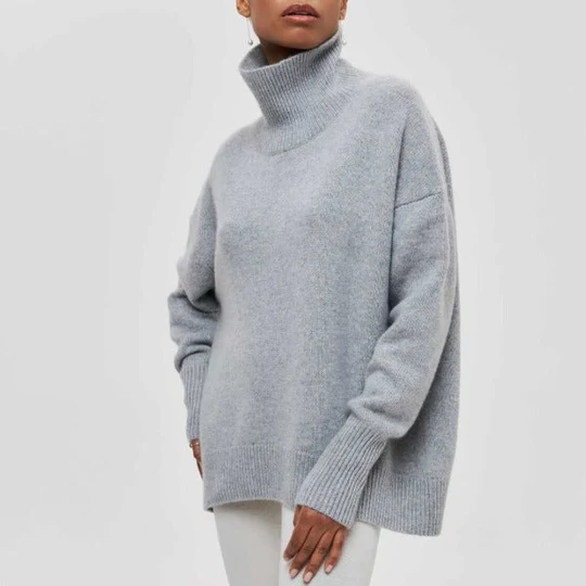 Amélie – Oversize Baumwolljersey mit Rollkragen