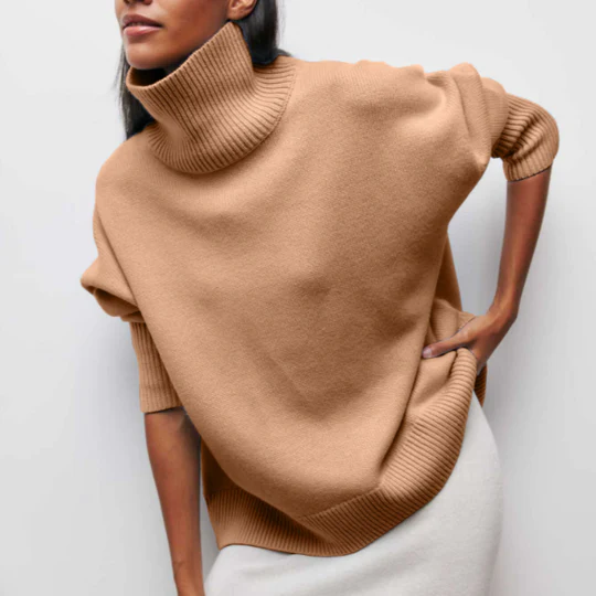 Amélie | Oversize Baumwolljersey mit Rollkragen