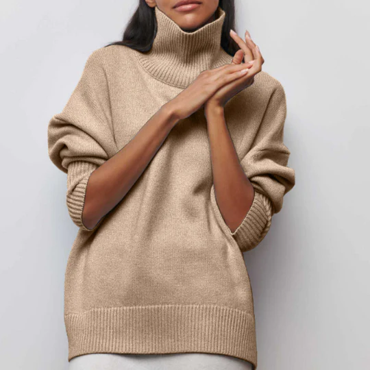 Amélie – Oversize Baumwolljersey mit Rollkragen