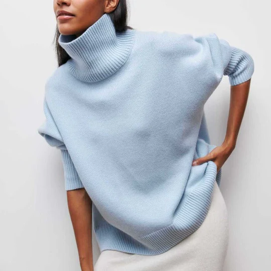 Amélie – Oversize Baumwolljersey mit Rollkragen
