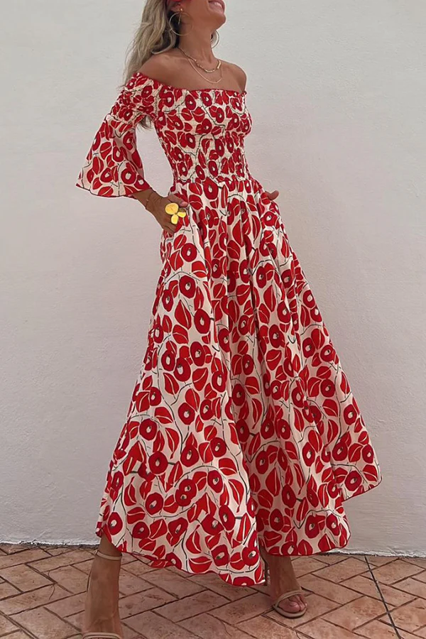 Amanda – Maxikleid mit Taschen und Blumenmuster, perfekt für den Urlaub