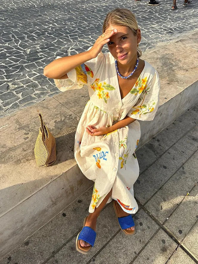 Xara – Stylisches Midikleid aus Leinen