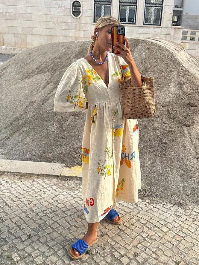 Xara – Stylisches Midikleid aus Leinen